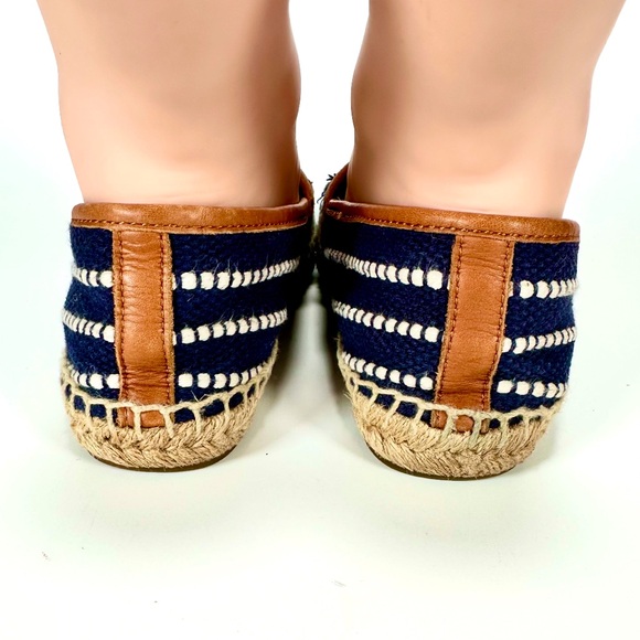 Tory Burch Shaw Espadrille Raffia Shoes Blue and Tan Size 8.5 - Picture 7 of 13